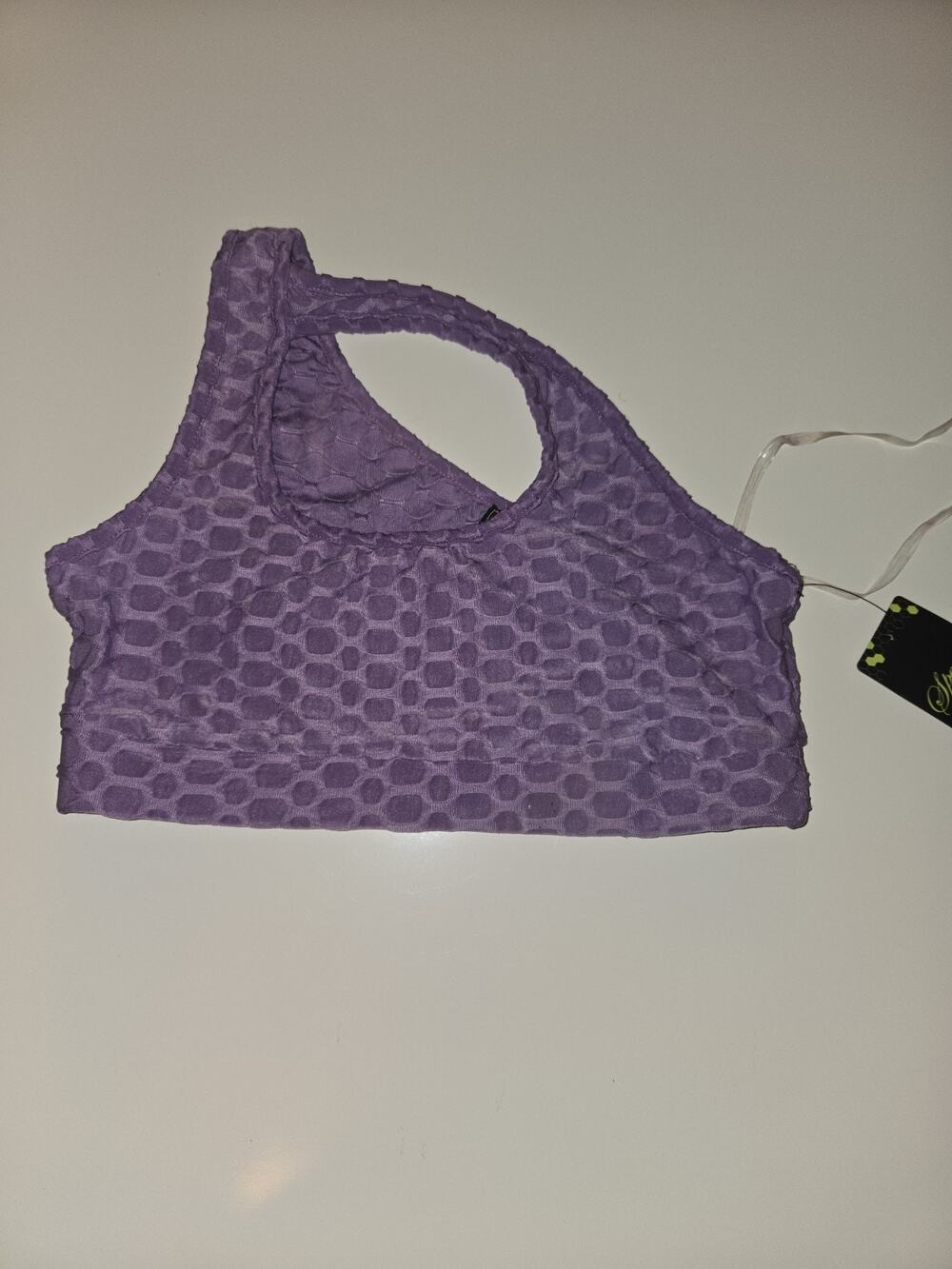 Special One Los Angeles Women’s Purple Textured Sports Bra Crop Top Size L NWT